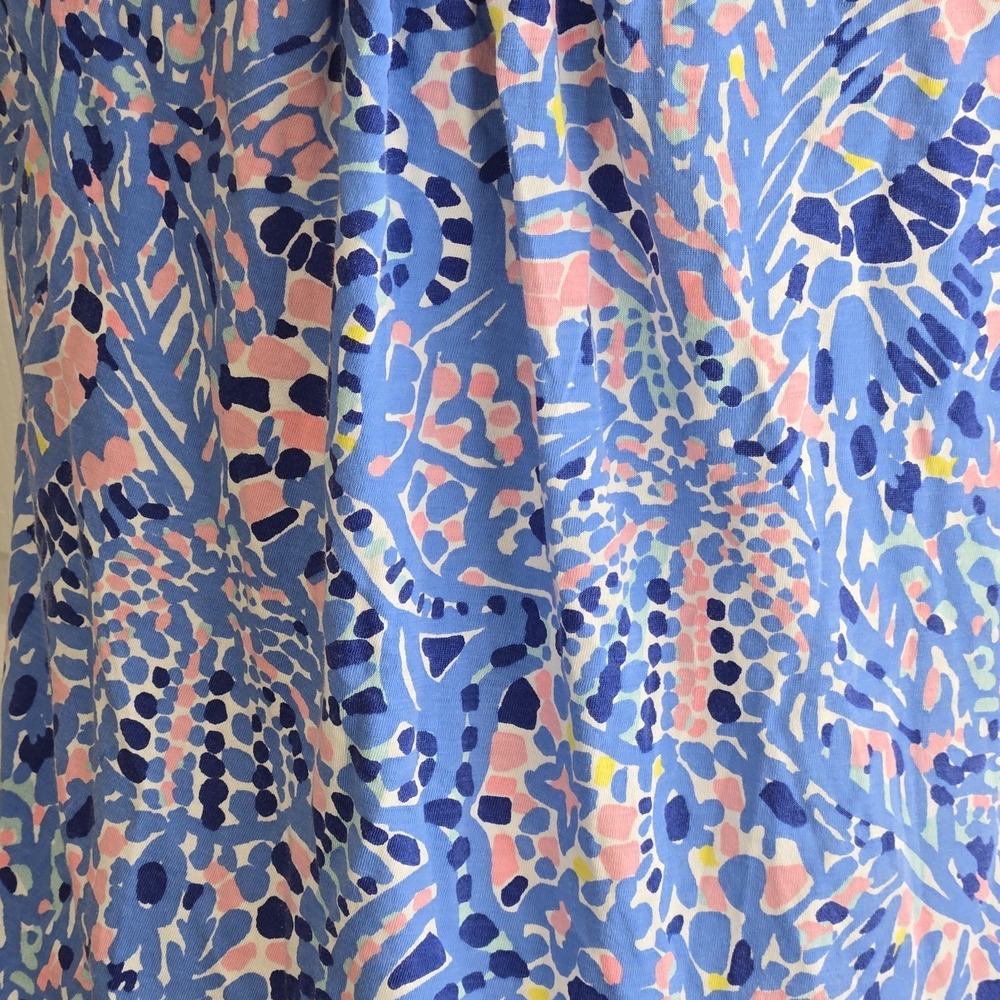 Lilly Pulitzer Shirt Size XS Kinsey Blue Pink Paisley Sleeveless Tank Top Cotton - Picture 2 of 7